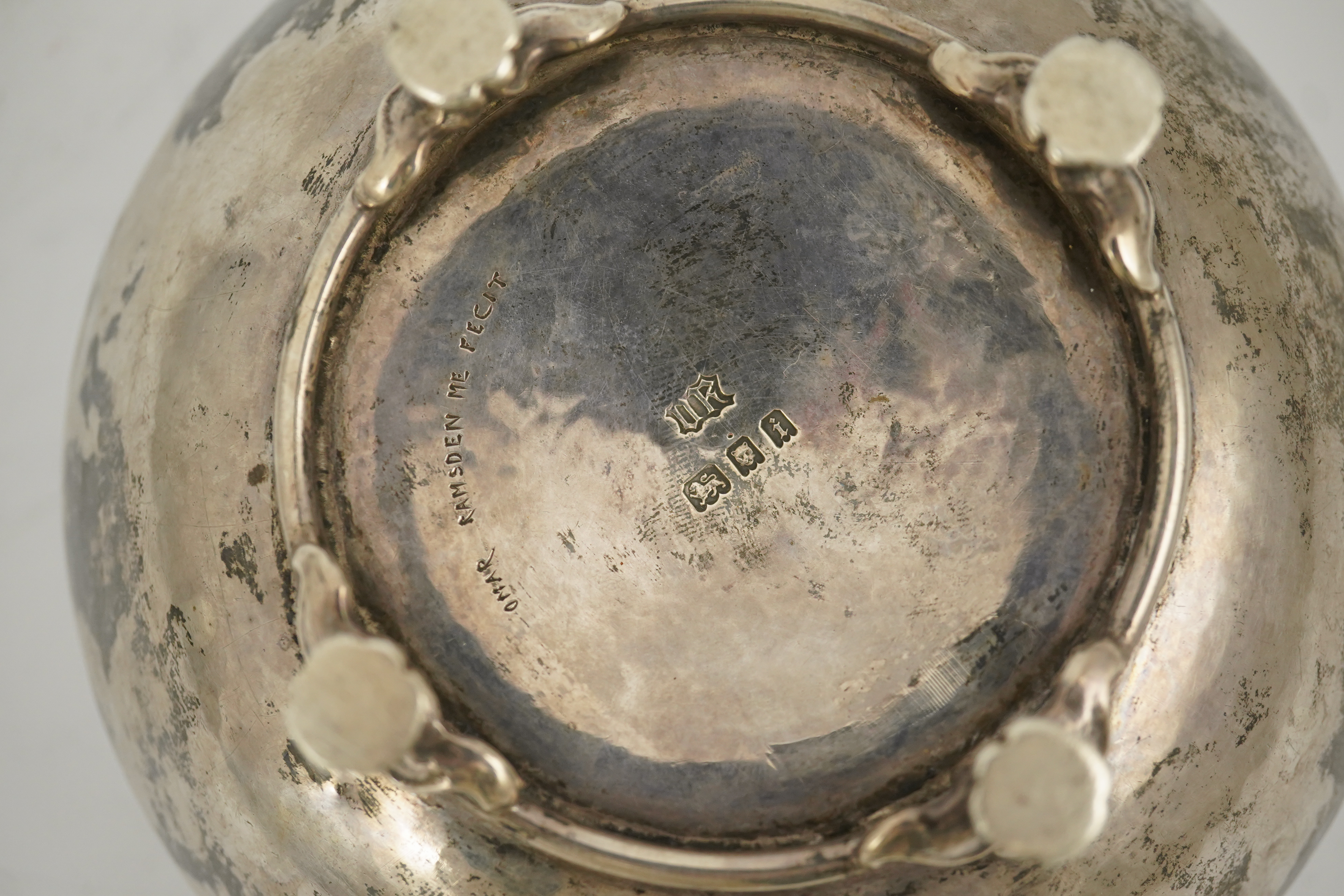 A George V Arts & Crafts silver shallow bowl, by Omar Ramsden